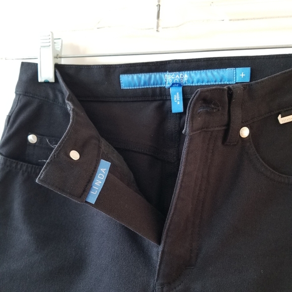 🌸 Escada Sport Linda Black Stretch Straight Leg High Rise Jeans Pants Size 2 - Picture 4 of 8